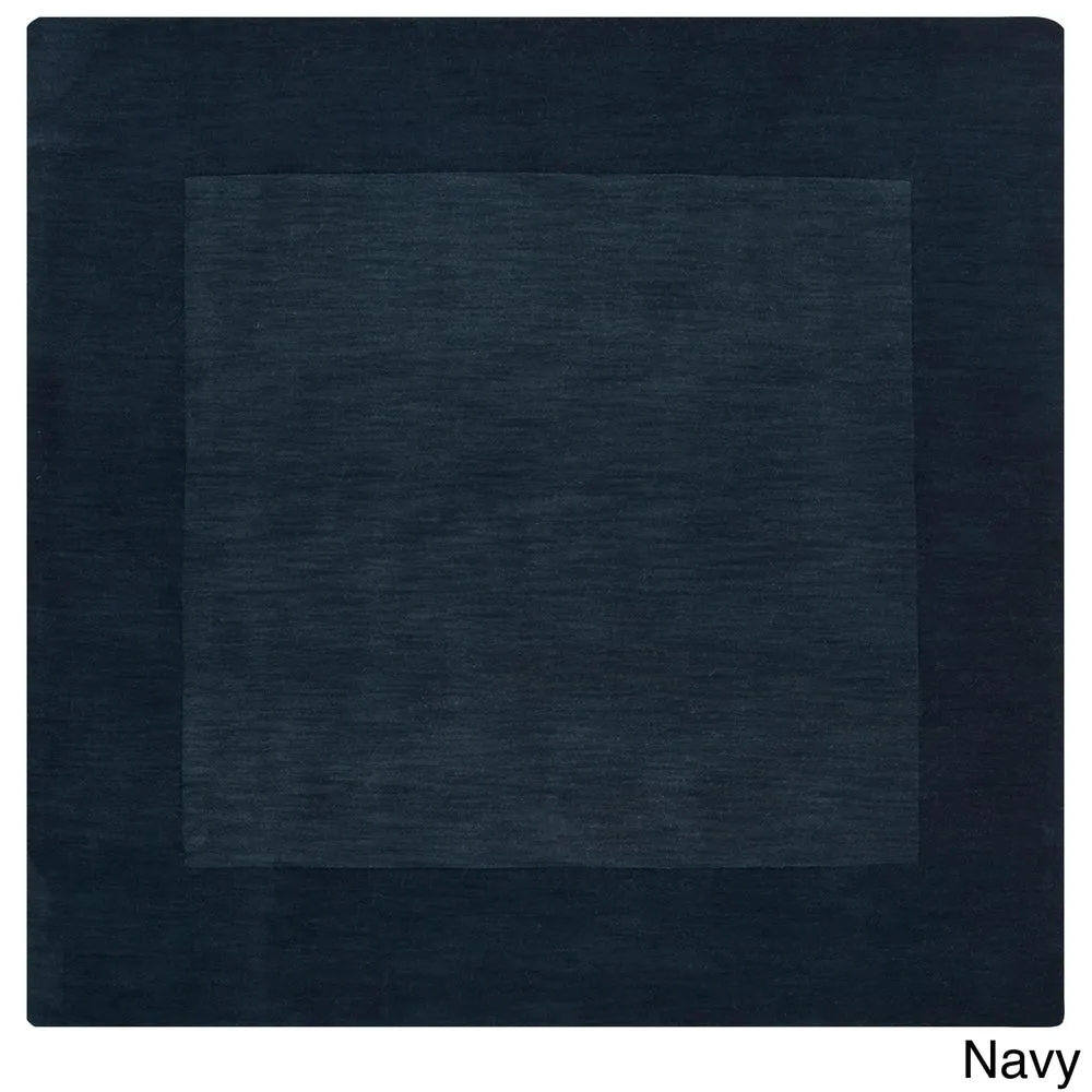 Hand Loomed Odessa Solid Bordered Tone-On-Tone Wool Area Rug