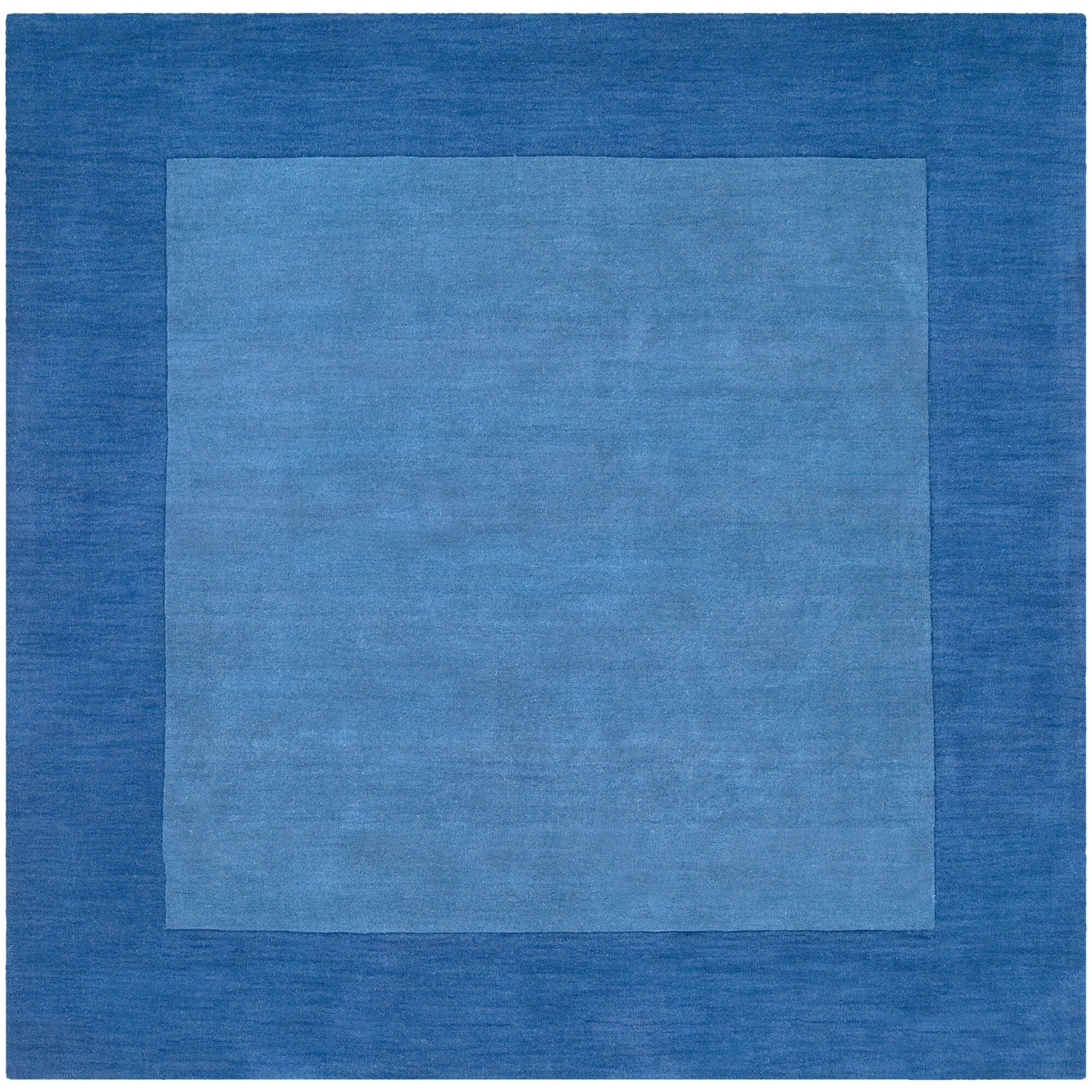 Hand Loomed Odessa Solid Bordered Tone-On-Tone Wool Area Rug