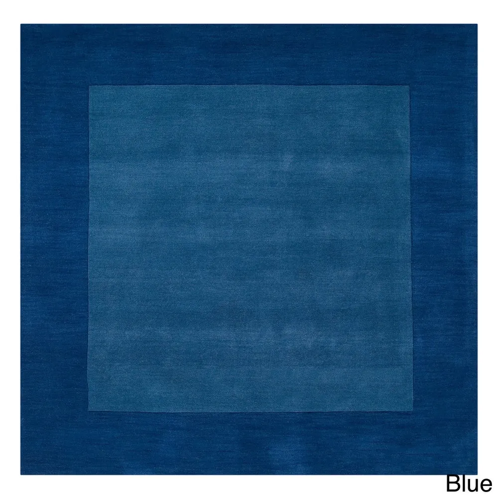 Hand Loomed Odessa Solid Bordered Tone-On-Tone Wool Area Rug