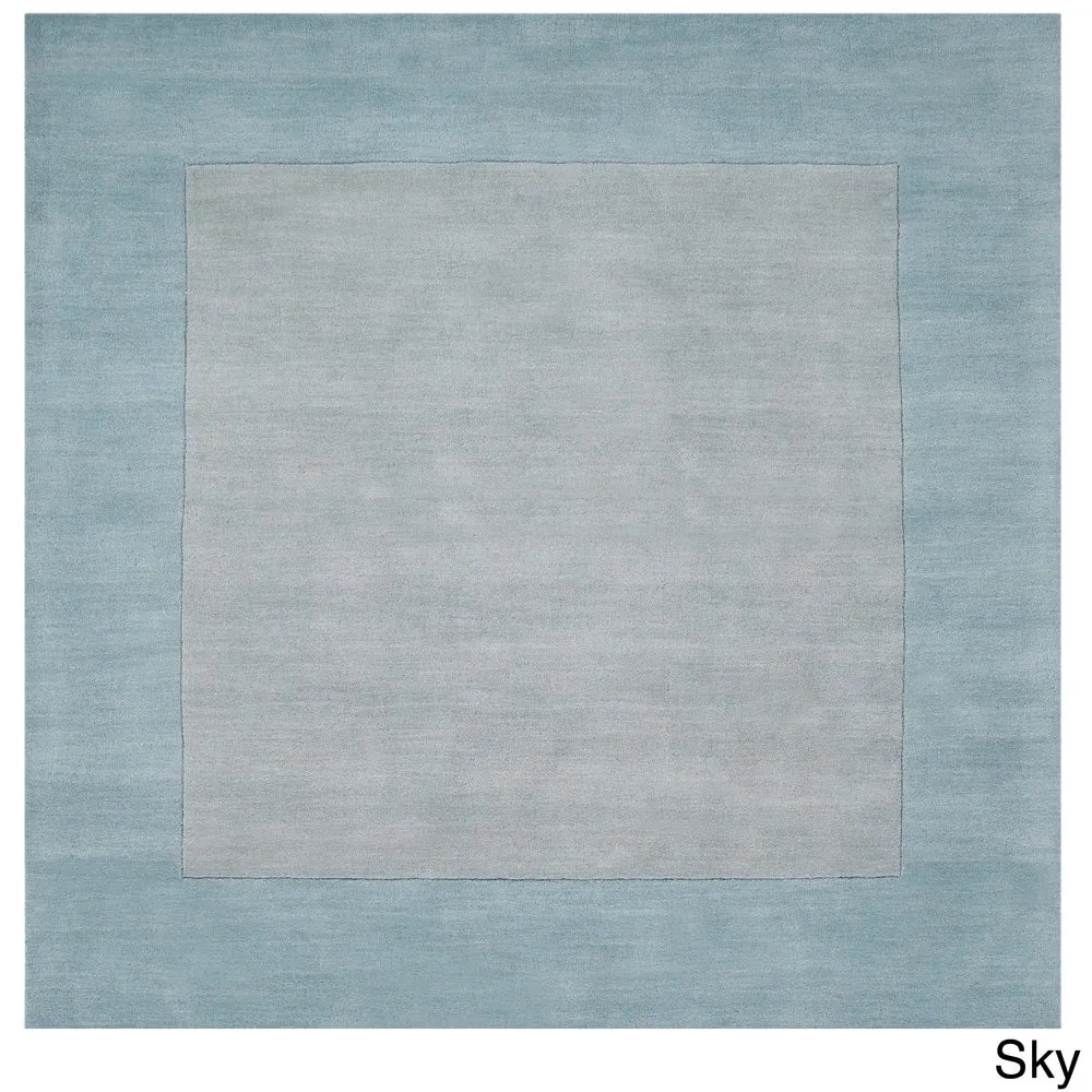 Hand Loomed Odessa Solid Bordered Tone-On-Tone Wool Area Rug
