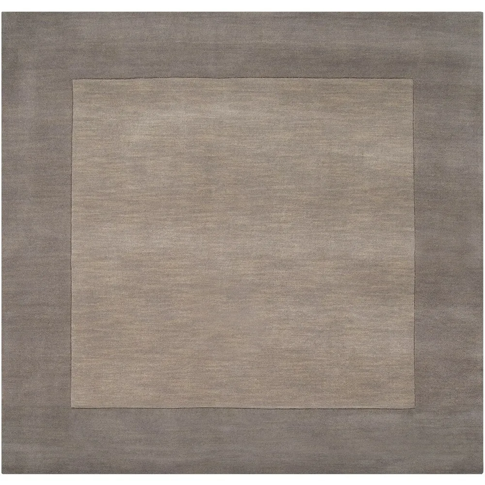 Hand Loomed Odessa Solid Bordered Tone-On-Tone Wool Area Rug