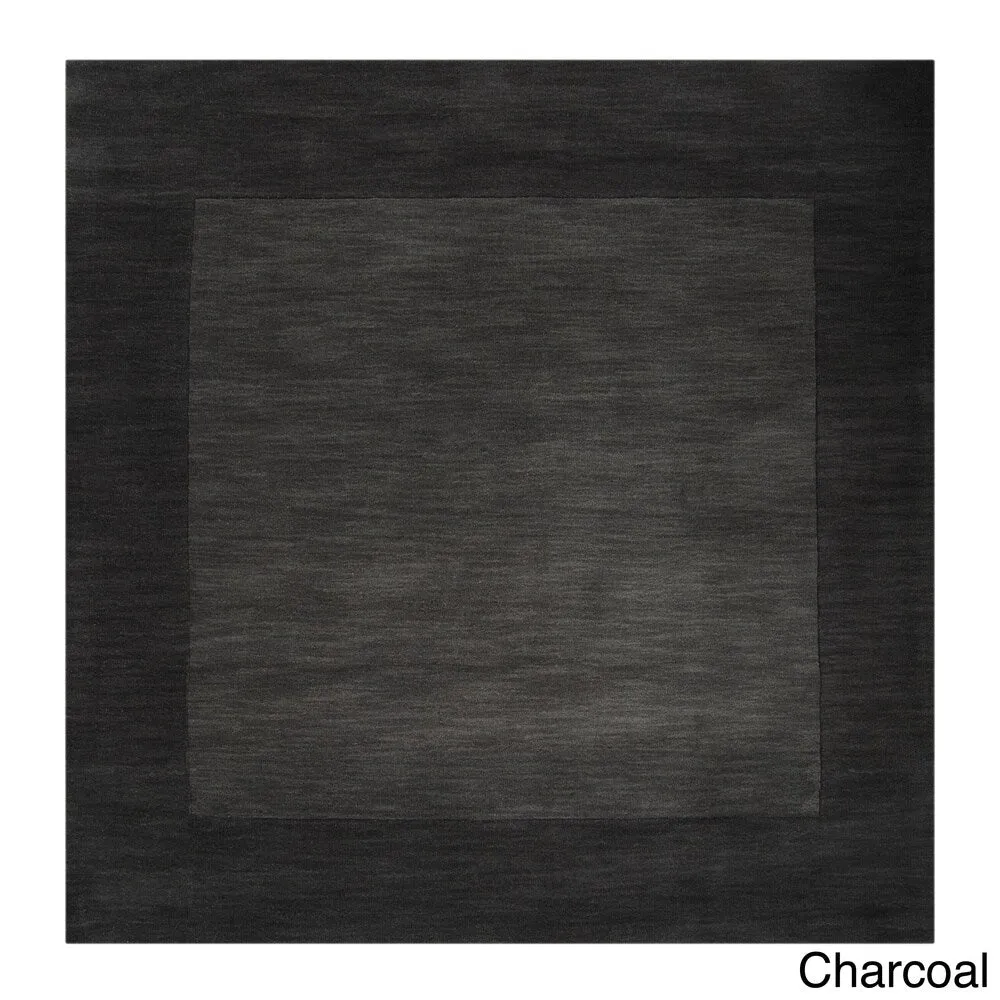 Hand Loomed Odessa Solid Bordered Tone-On-Tone Wool Area Rug