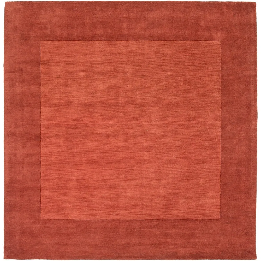 Hand Loomed Odessa Solid Bordered Tone-On-Tone Wool Area Rug