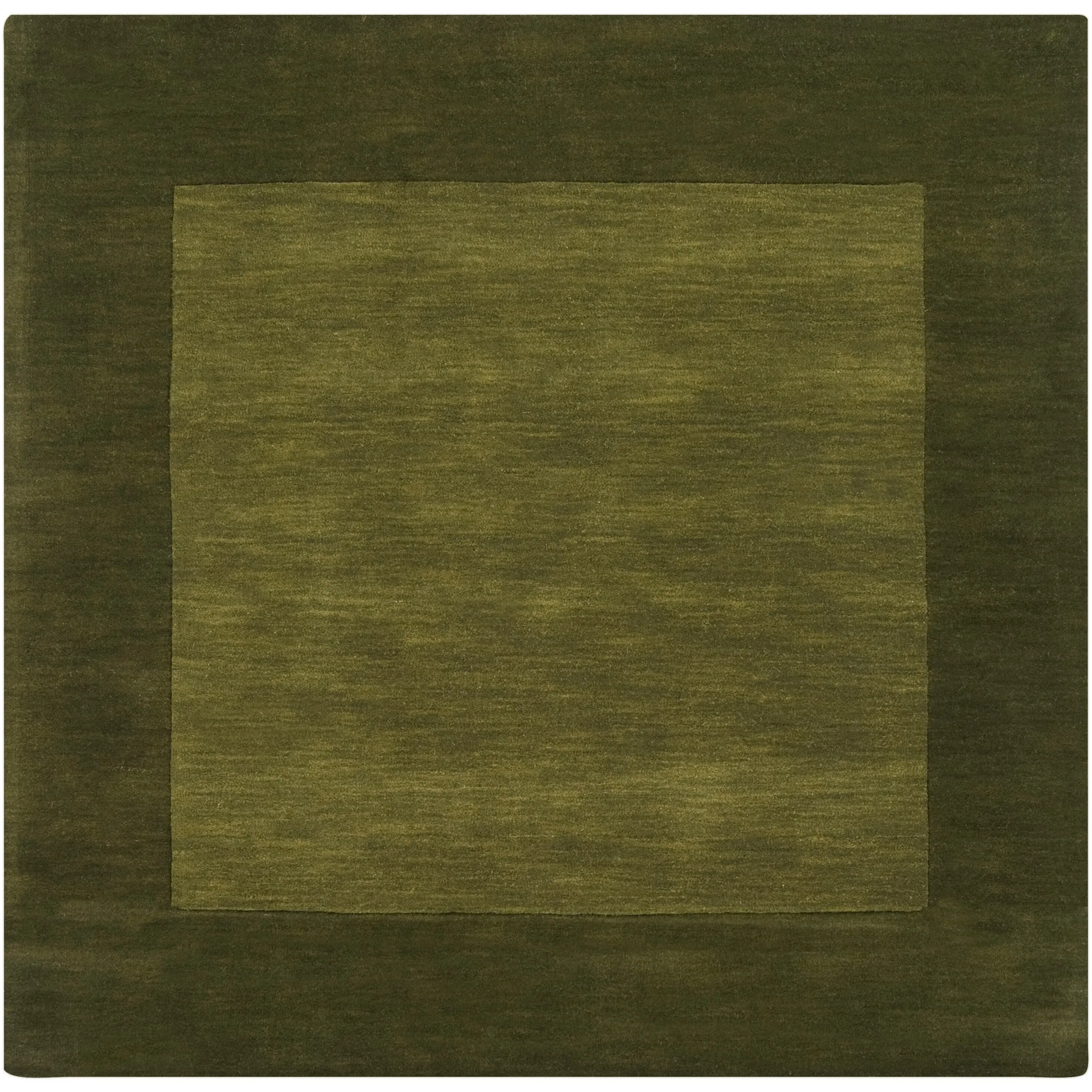 Hand Loomed Odessa Solid Bordered Tone-On-Tone Wool Area Rug