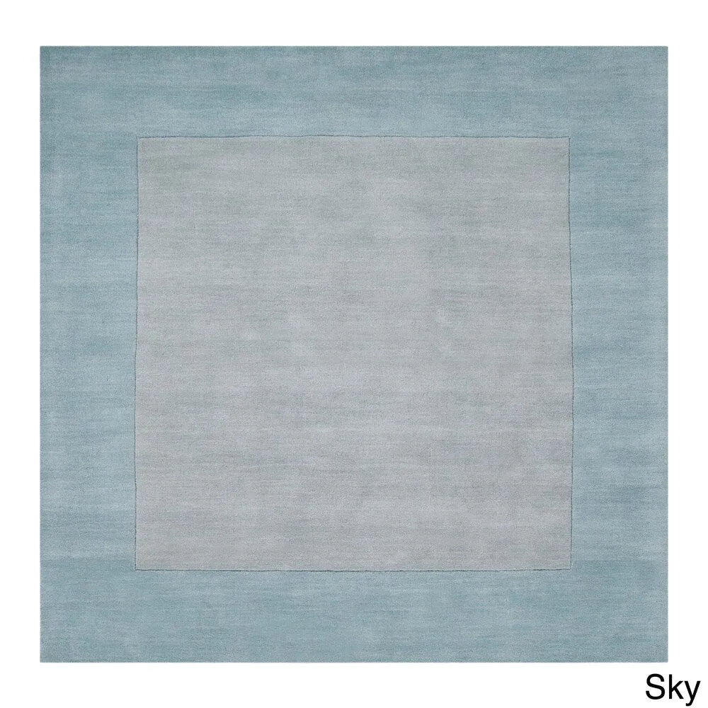 Hand Loomed Odessa Solid Bordered Tone-On-Tone Wool Area Rug