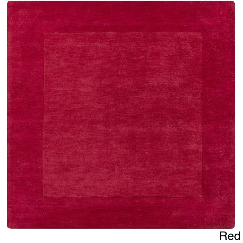 Hand Loomed Odessa Solid Bordered Tone-On-Tone Wool Area Rug
