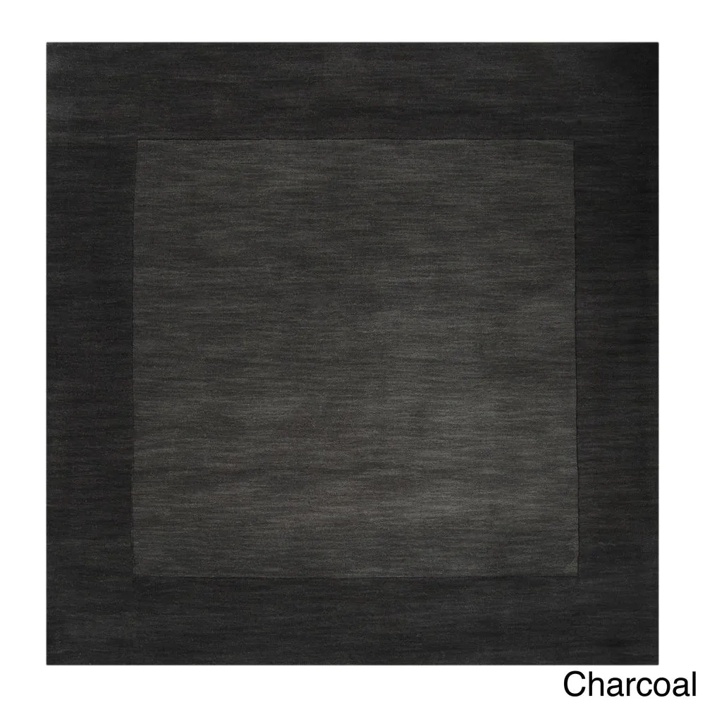Hand Loomed Odessa Solid Bordered Tone-On-Tone Wool Area Rug
