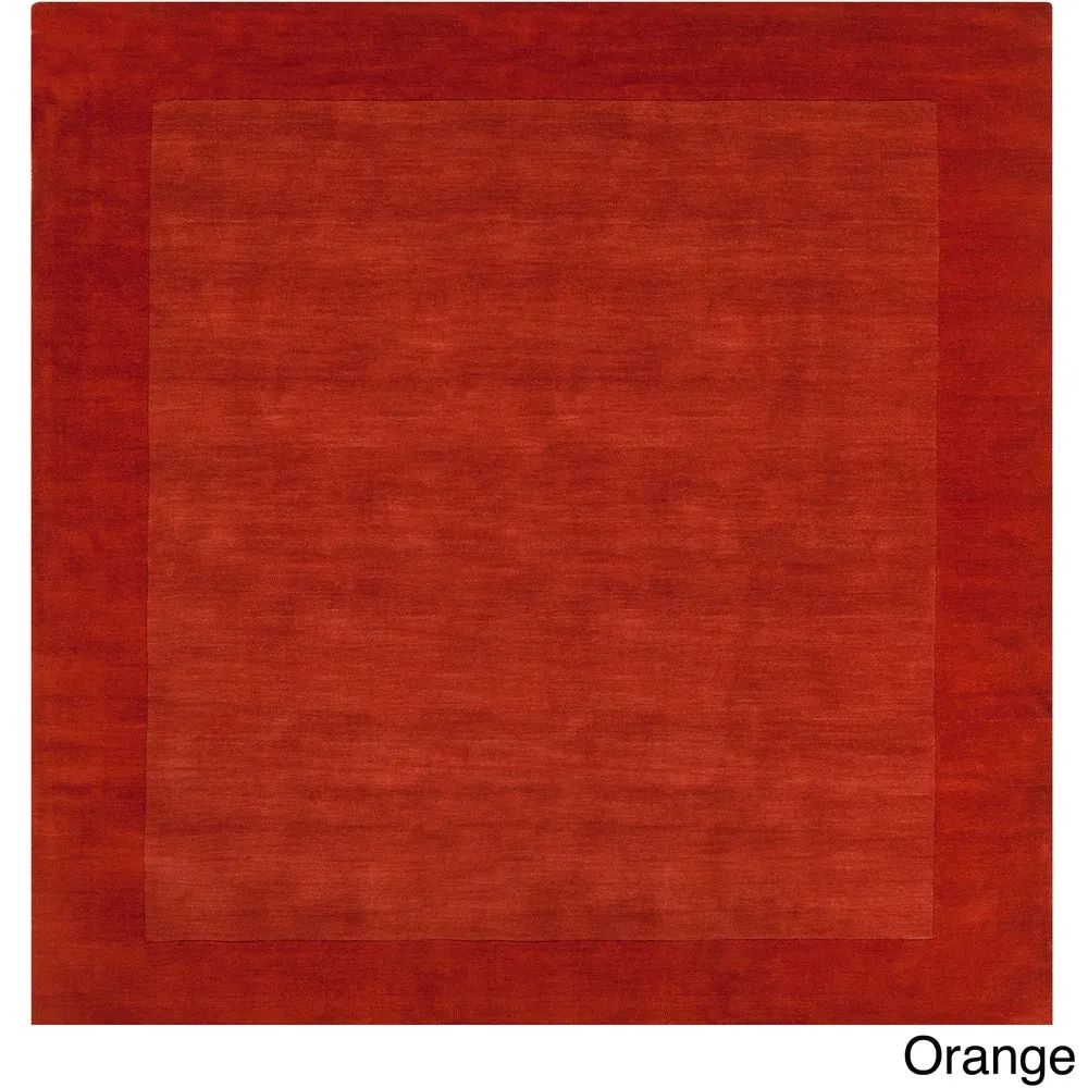 Hand Loomed Odessa Solid Bordered Tone-On-Tone Wool Area Rug