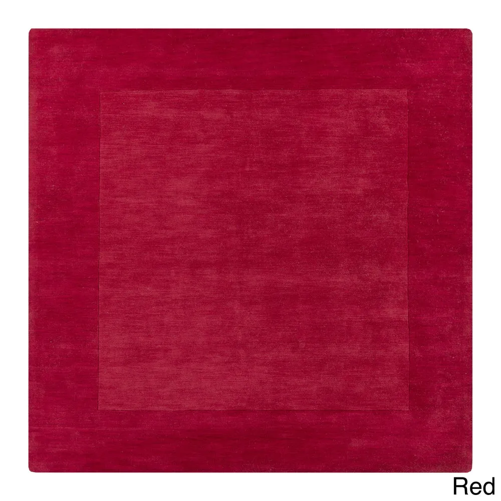 Hand Loomed Odessa Solid Bordered Tone-On-Tone Wool Area Rug