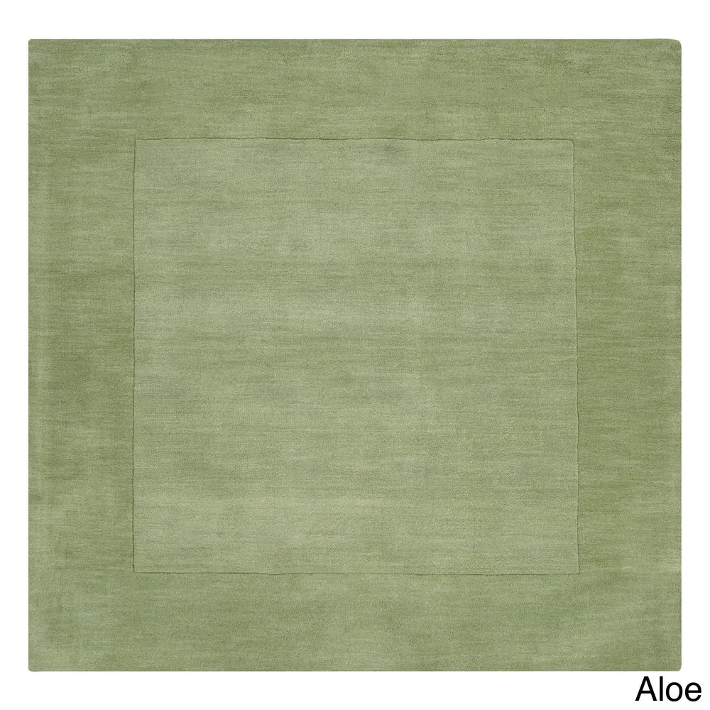 Hand Loomed Odessa Solid Bordered Tone-On-Tone Wool Area Rug