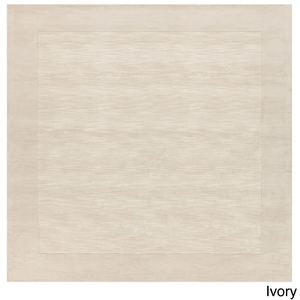 Hand Loomed Odessa Solid Bordered Tone-On-Tone Wool Area Rug