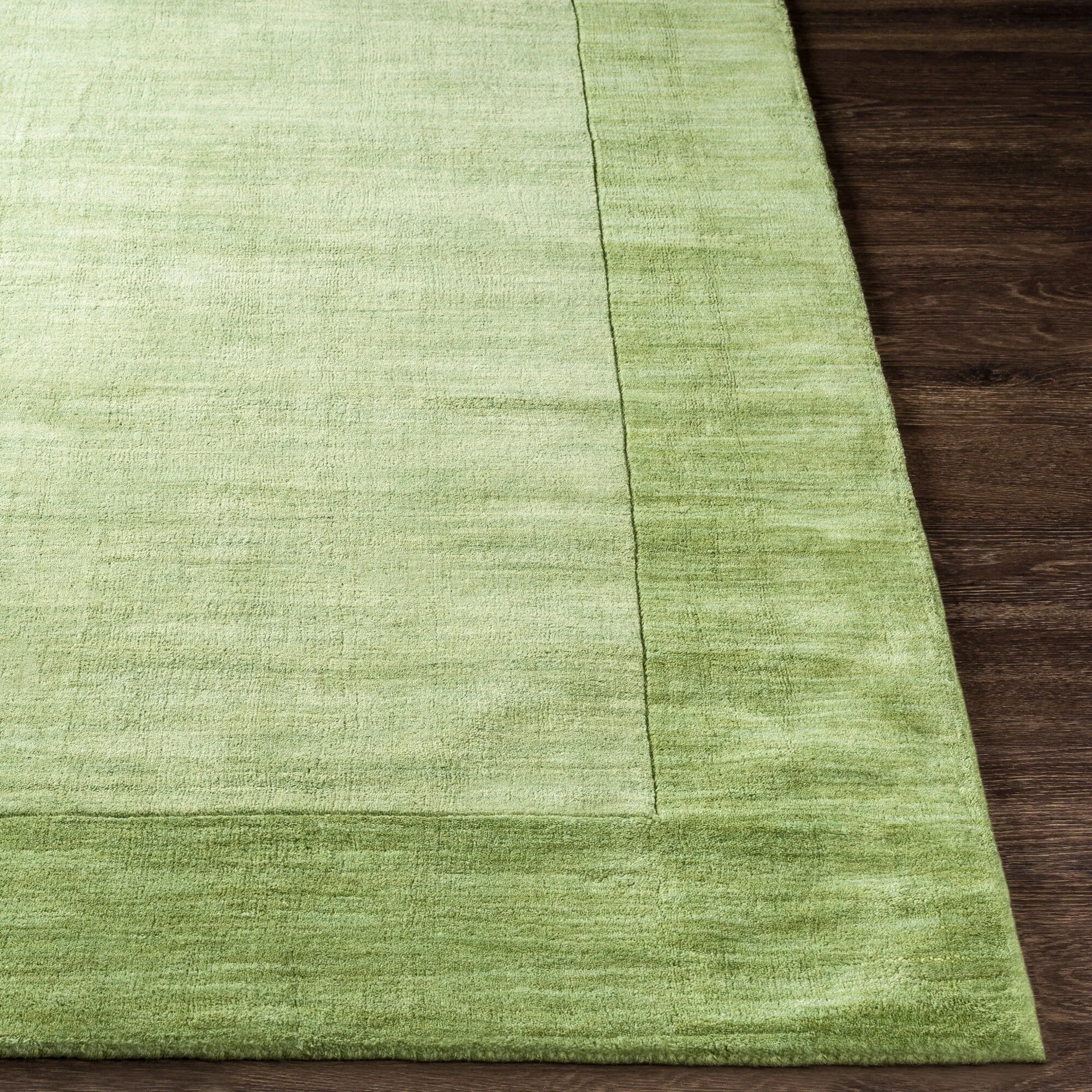 Hand Loomed Odessa Solid Bordered Tone-On-Tone Wool Area Rug