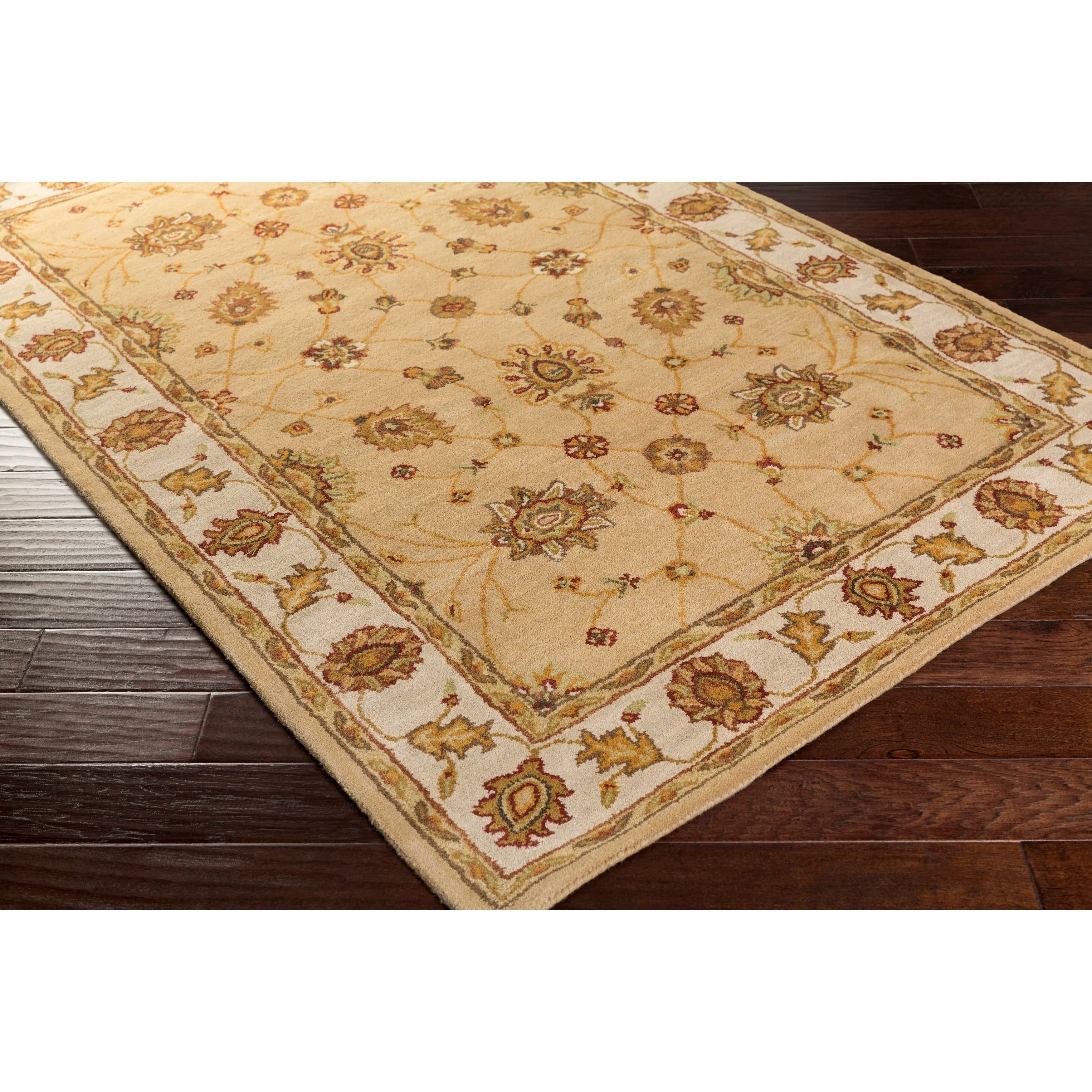 Hand-Tufted Isamu Bordered Wool Rug