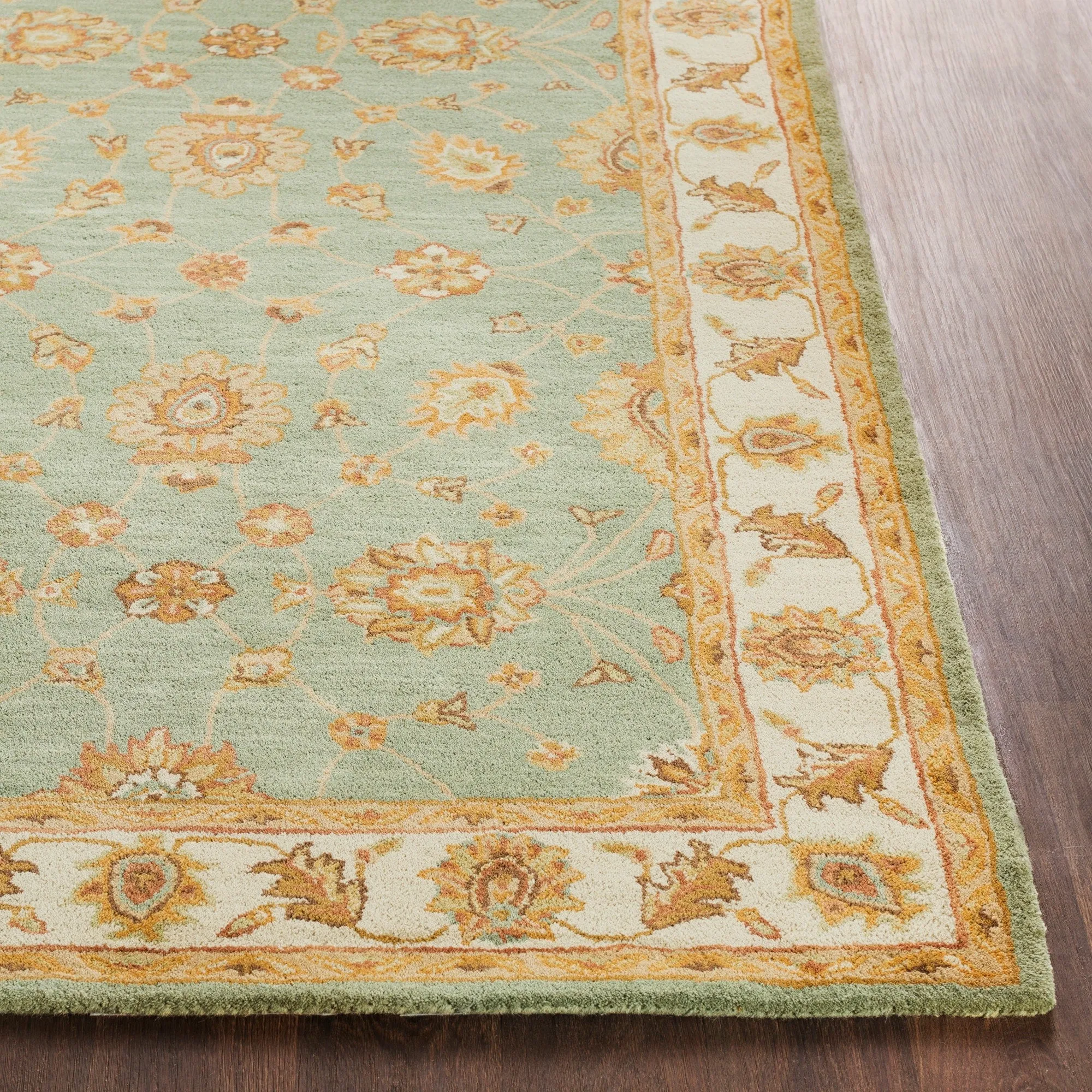 Hand-Tufted Isamu Bordered Wool Rug