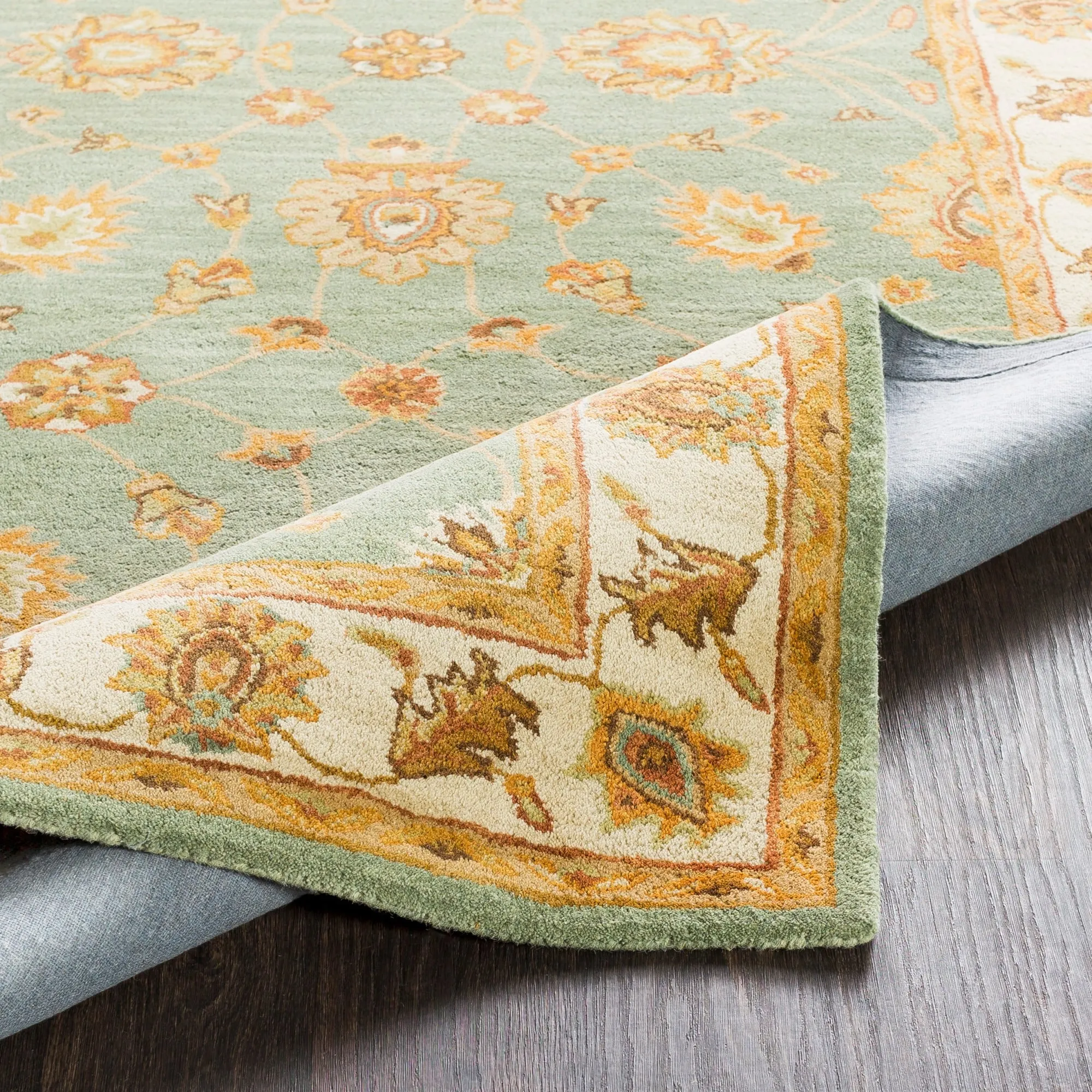 Hand-Tufted Isamu Bordered Wool Rug