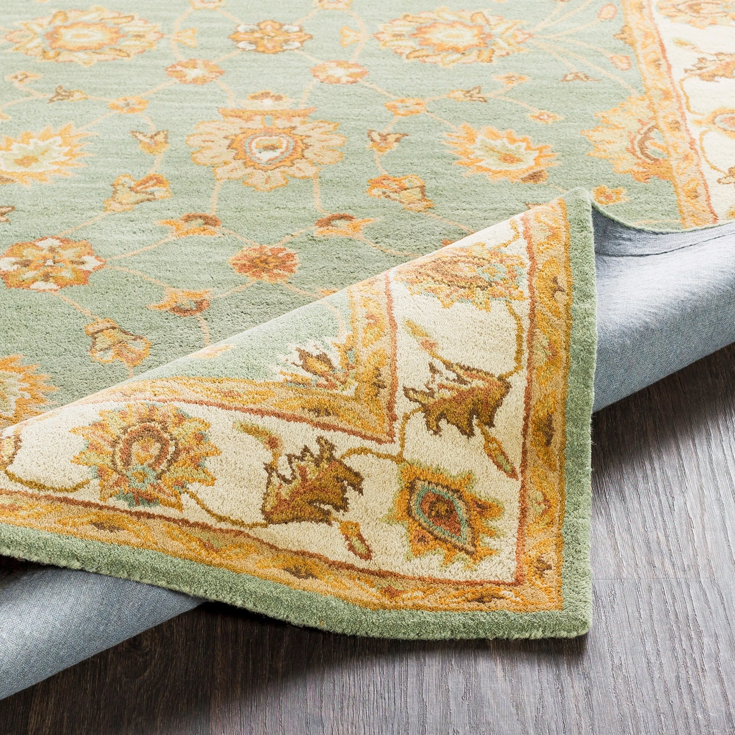 Hand-Tufted Isamu Bordered Wool Rug