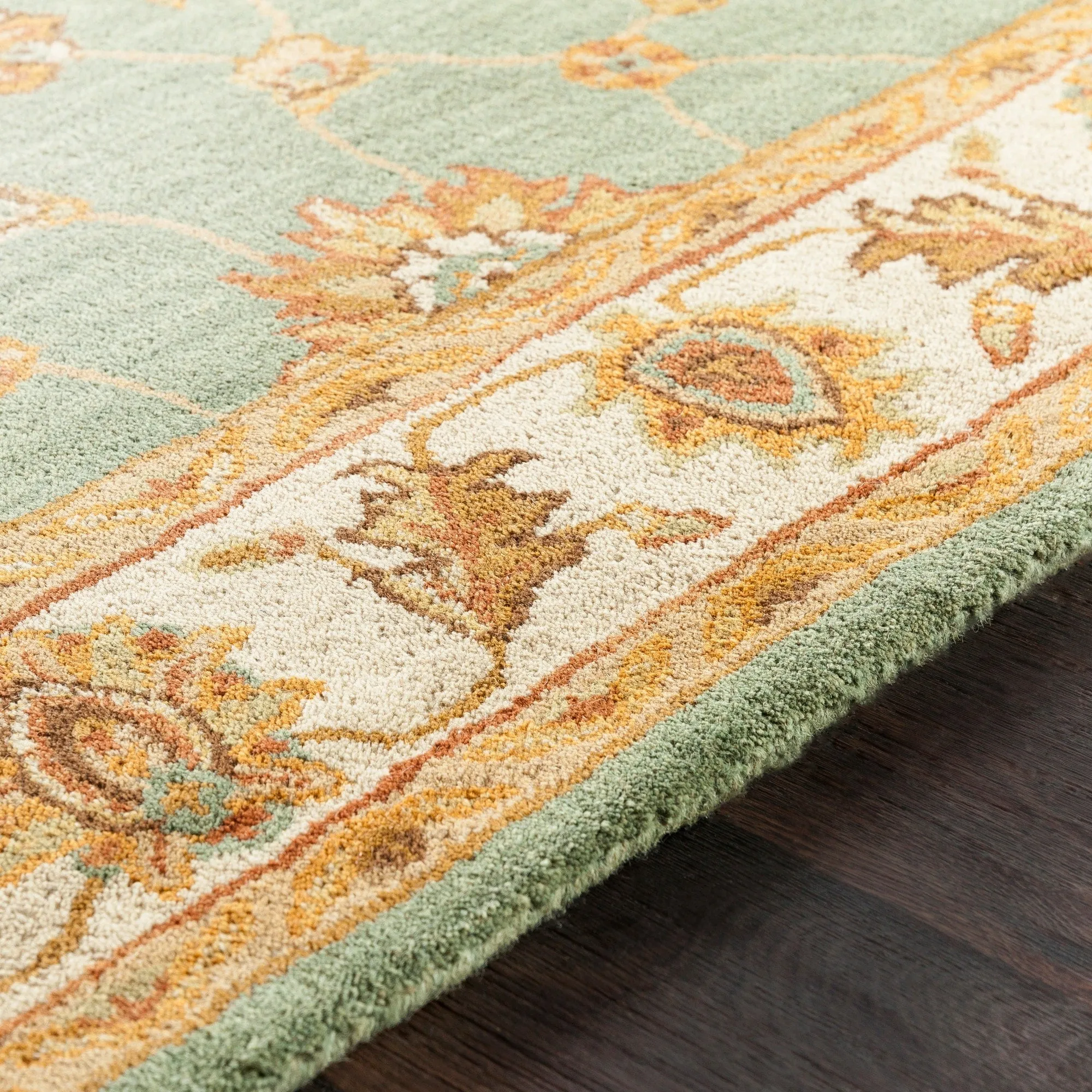 Hand-Tufted Isamu Bordered Wool Rug
