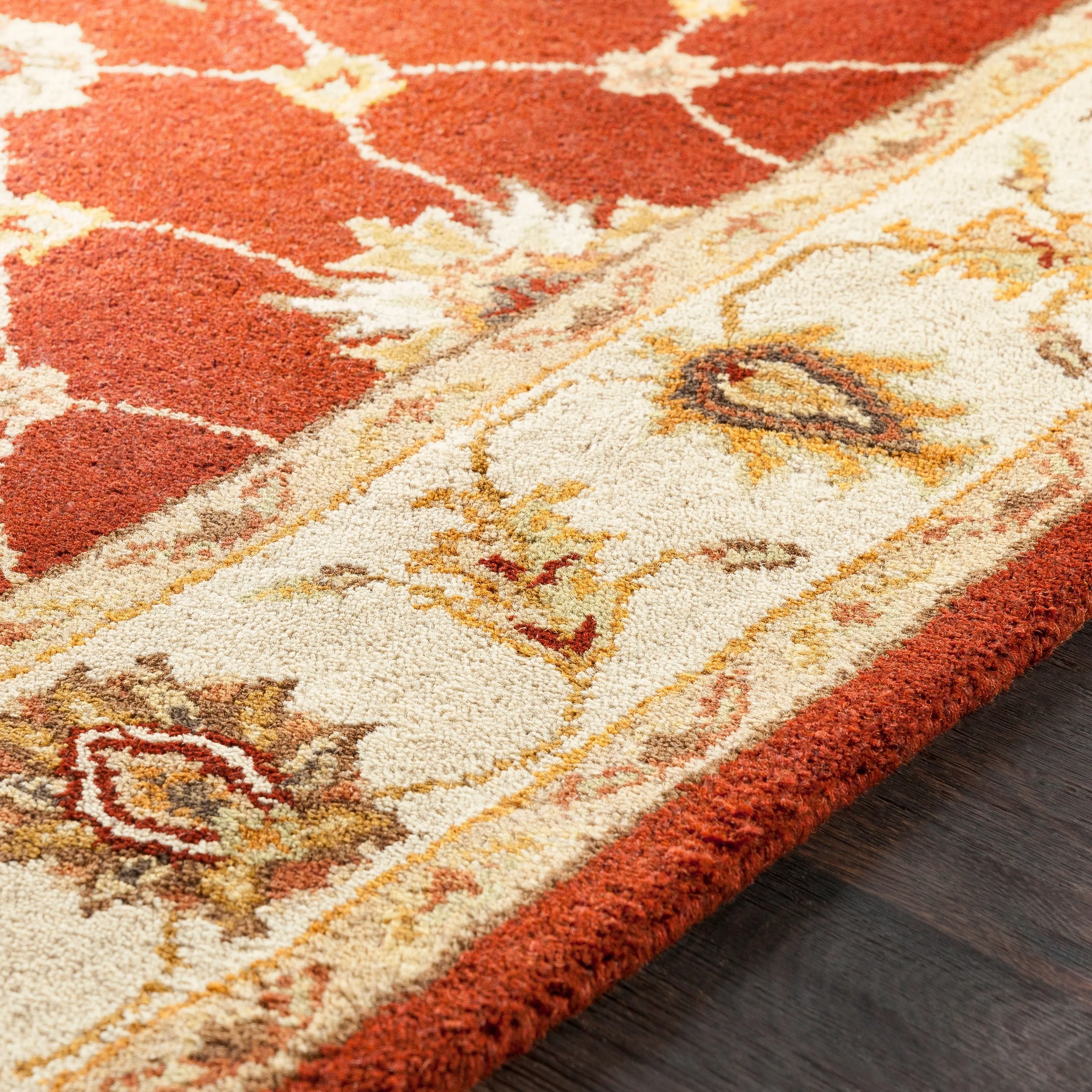 Hand-Tufted Isamu Bordered Wool Rug