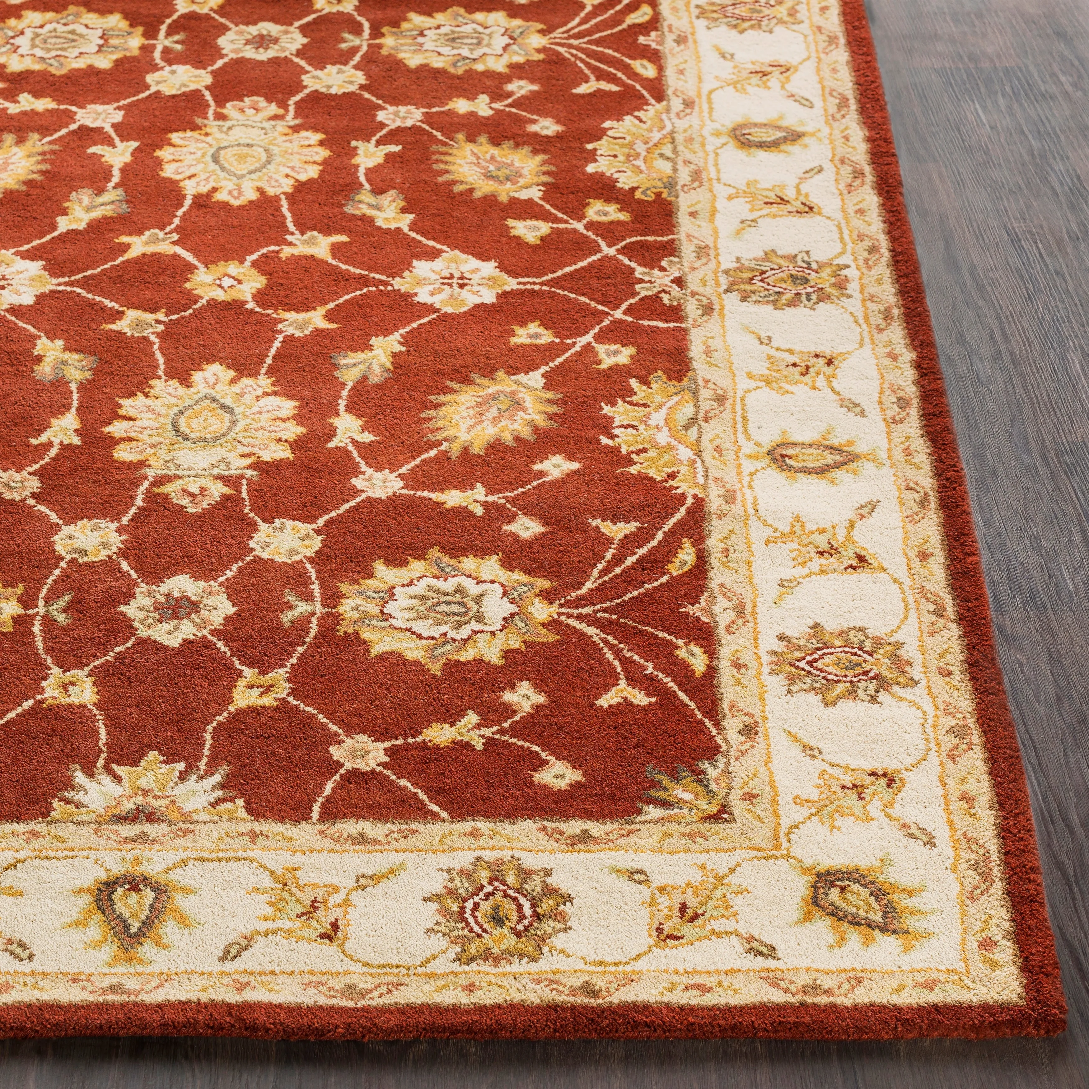 Hand-Tufted Isamu Bordered Wool Rug