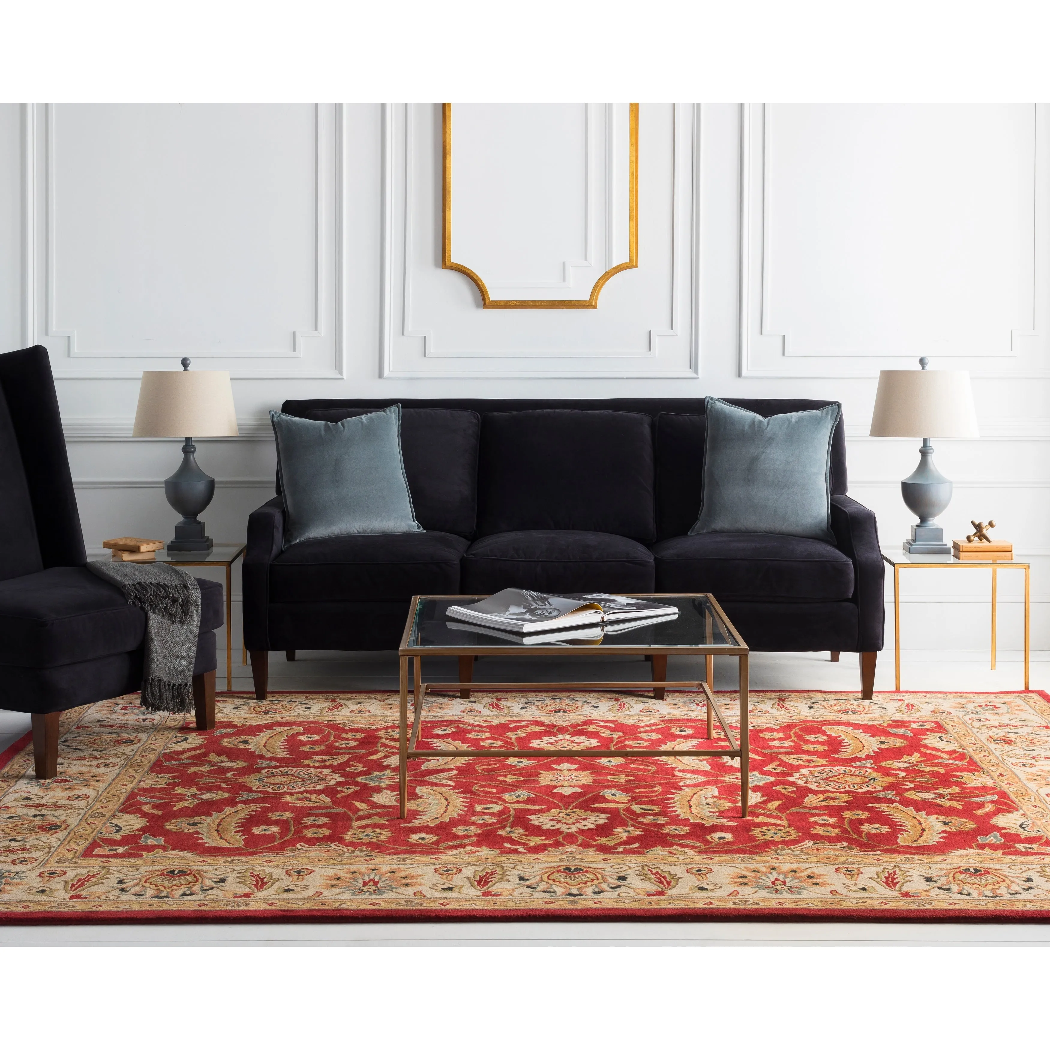 Hand-tufted Schertz Red Wool Area Rug - 2' x 4' Hearth
