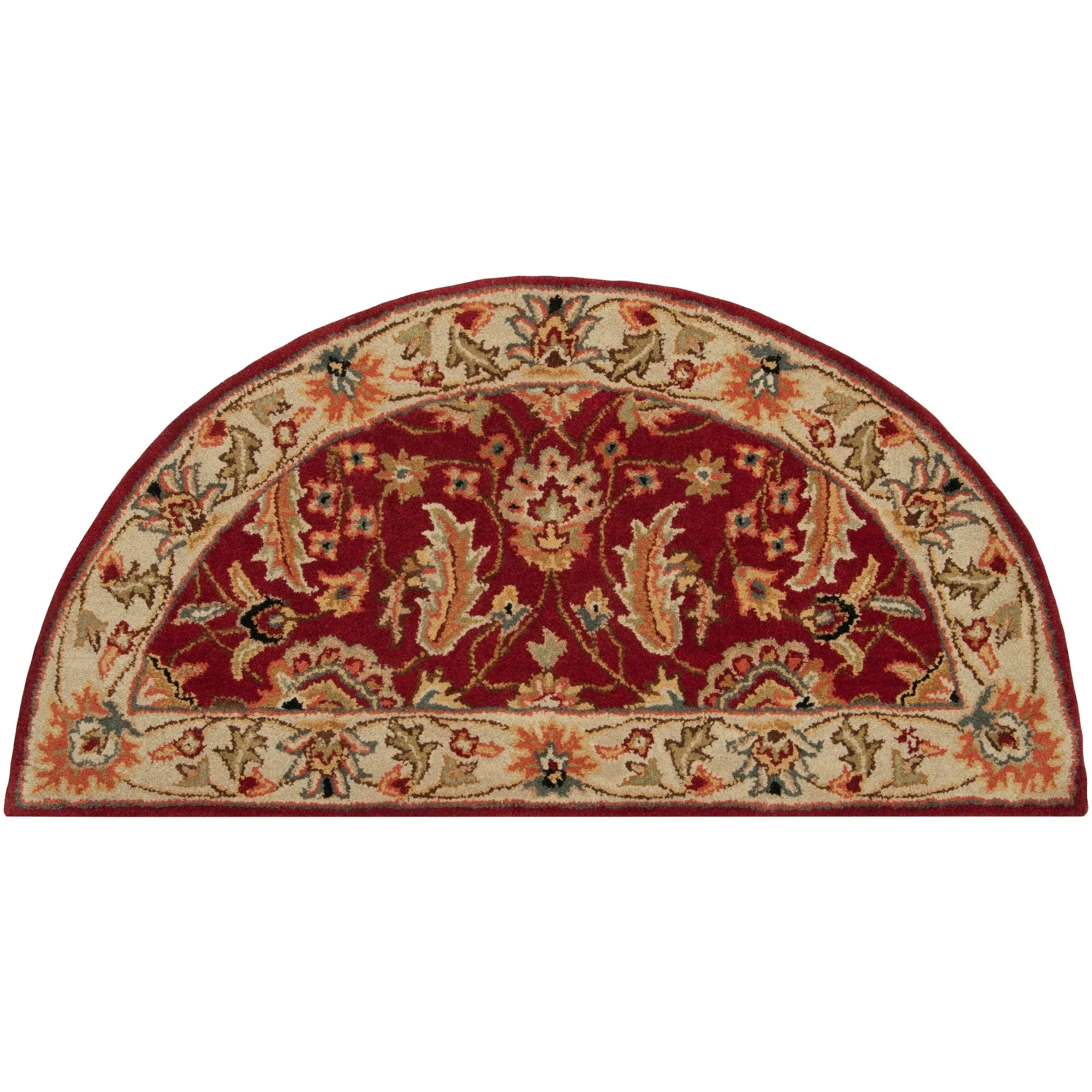 Hand-tufted Schertz Red Wool Area Rug - 2' x 4' Hearth
