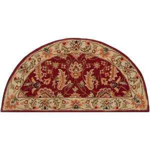 Hand-tufted Schertz Red Wool Area Rug - 2' x 4' Hearth
