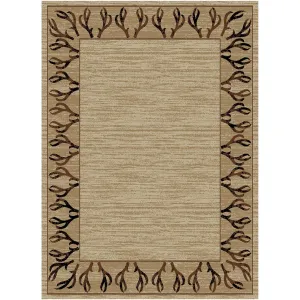 Hearthside Antler Beige Lodge Area Rug