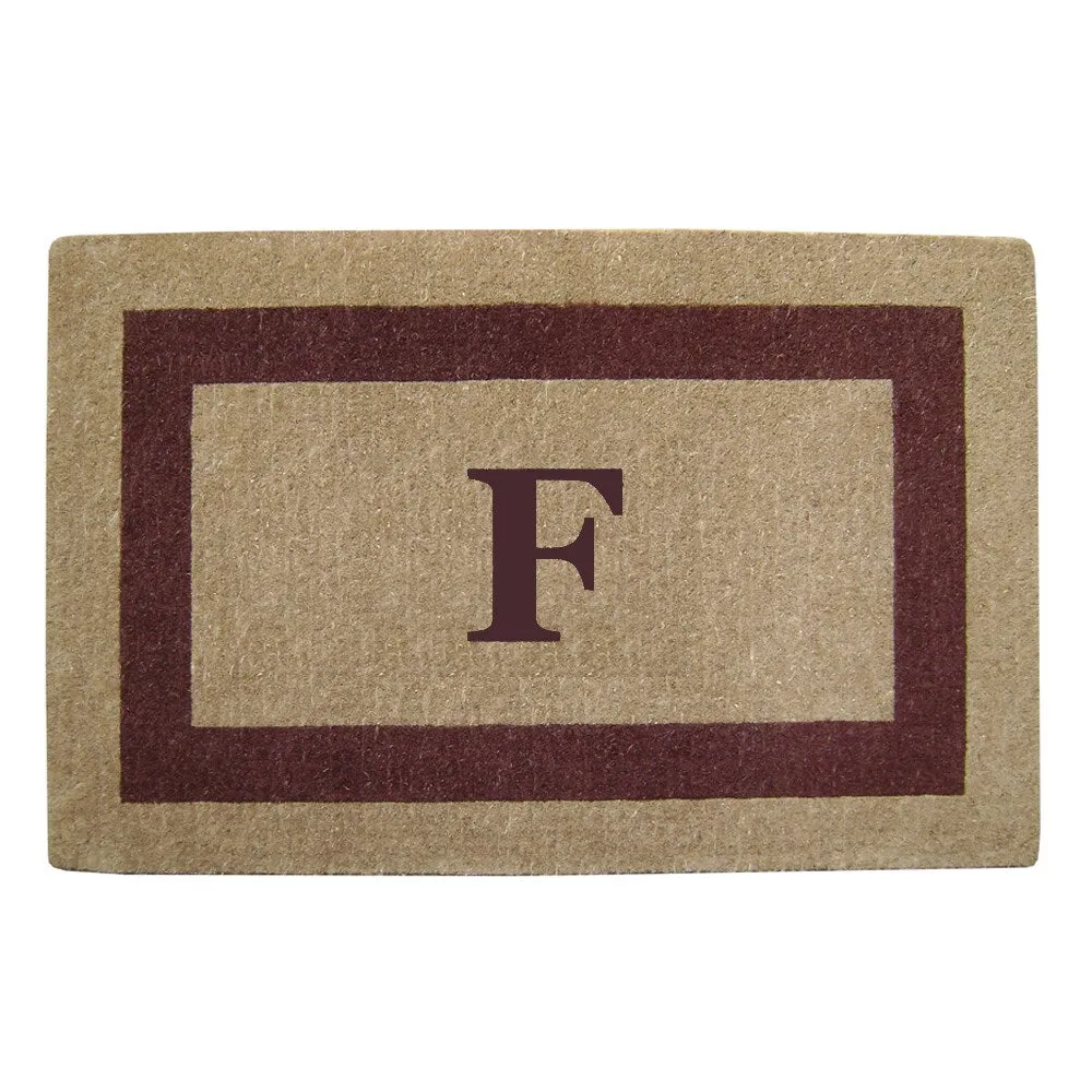 Heavy-duty Coir Single Brown Picture Frame Monogrammed Doormat