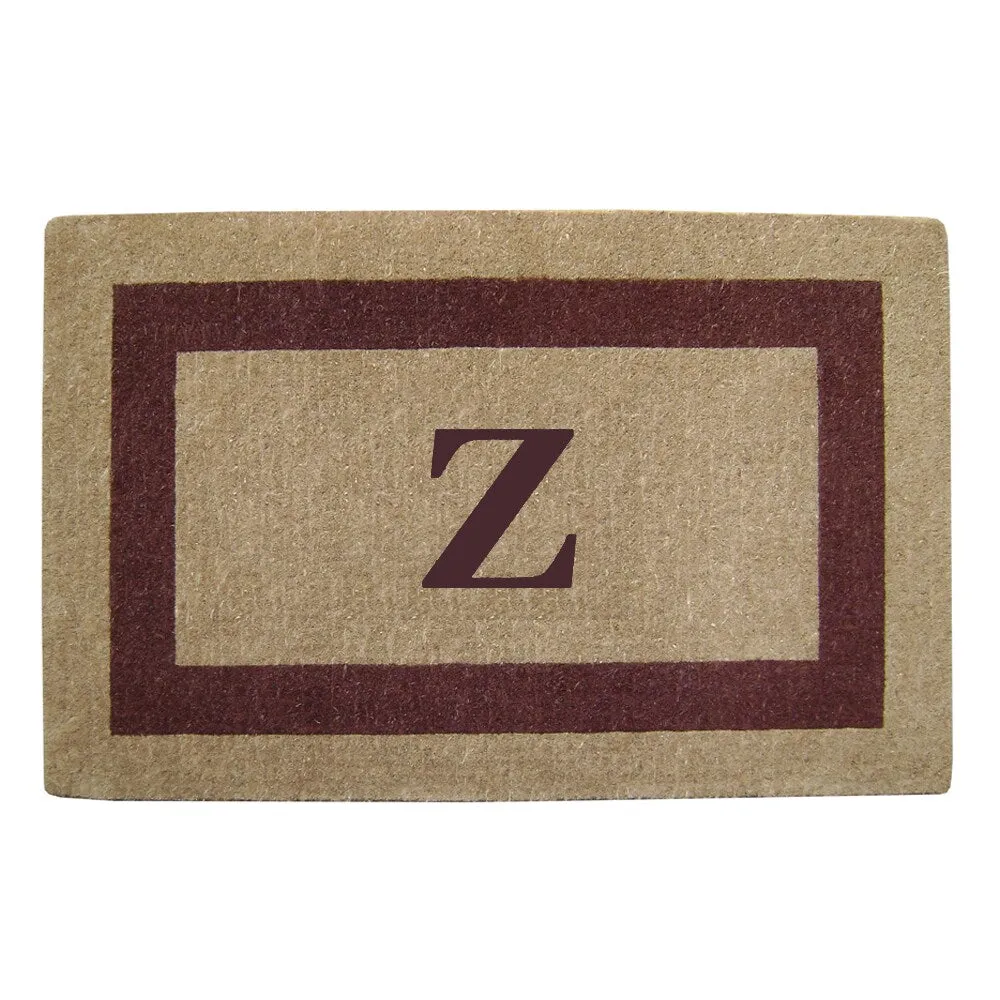 Heavy-duty Coir Single Brown Picture Frame Monogrammed Doormat