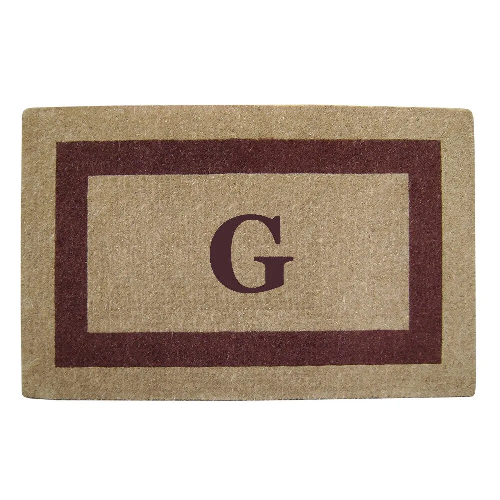 Heavy-duty Coir Single Brown Picture Frame Monogrammed Doormat