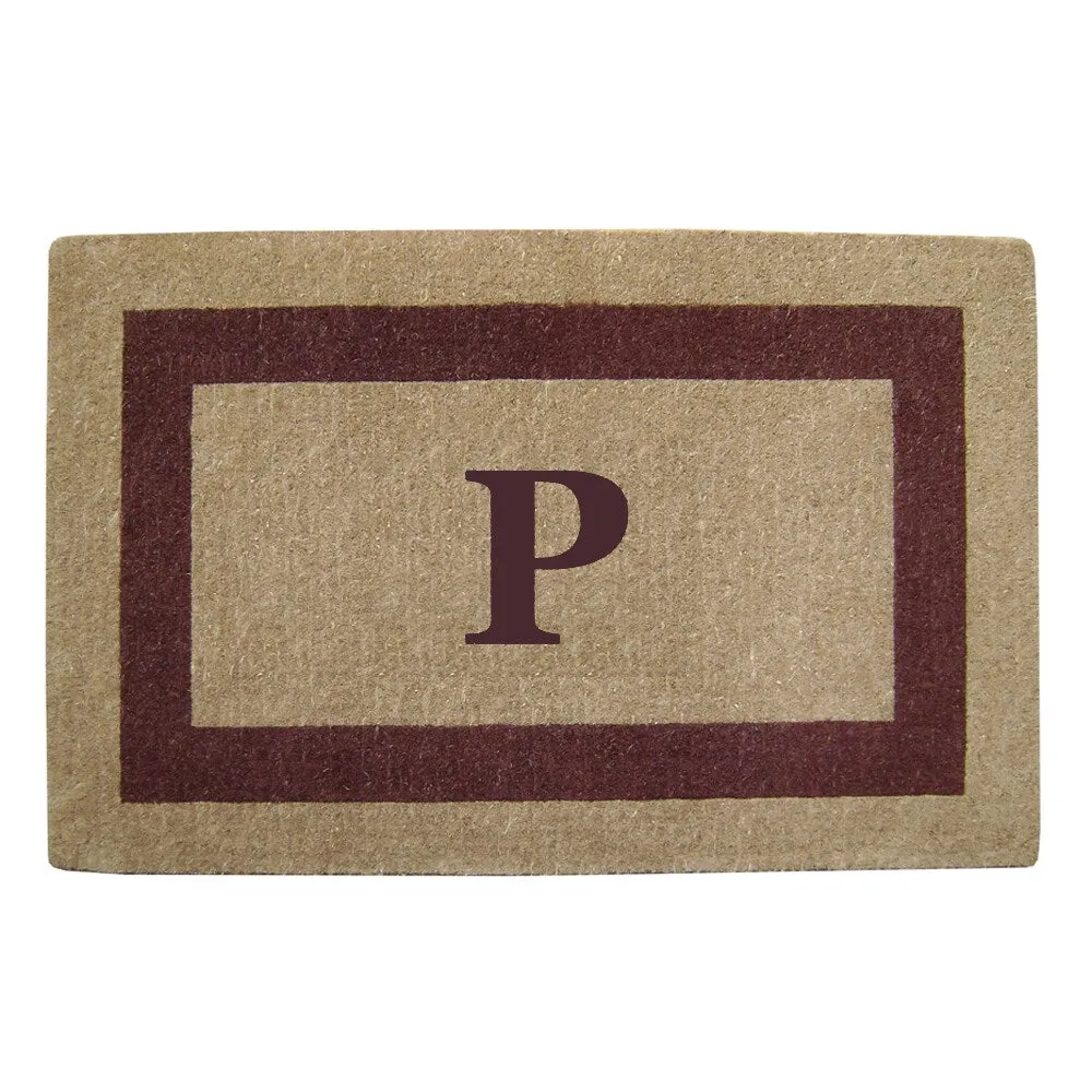 Heavy-duty Coir Single Brown Picture Frame Monogrammed Doormat