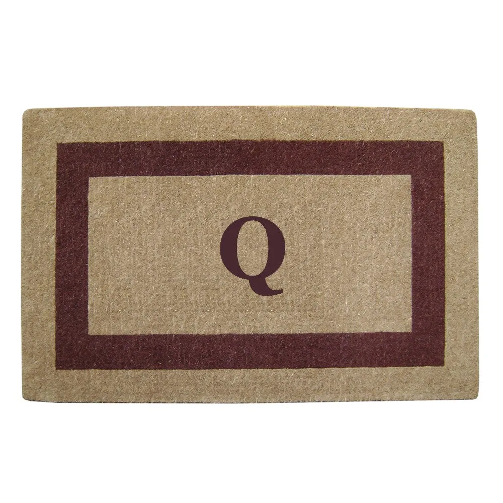 Heavy-duty Coir Single Brown Picture Frame Monogrammed Doormat