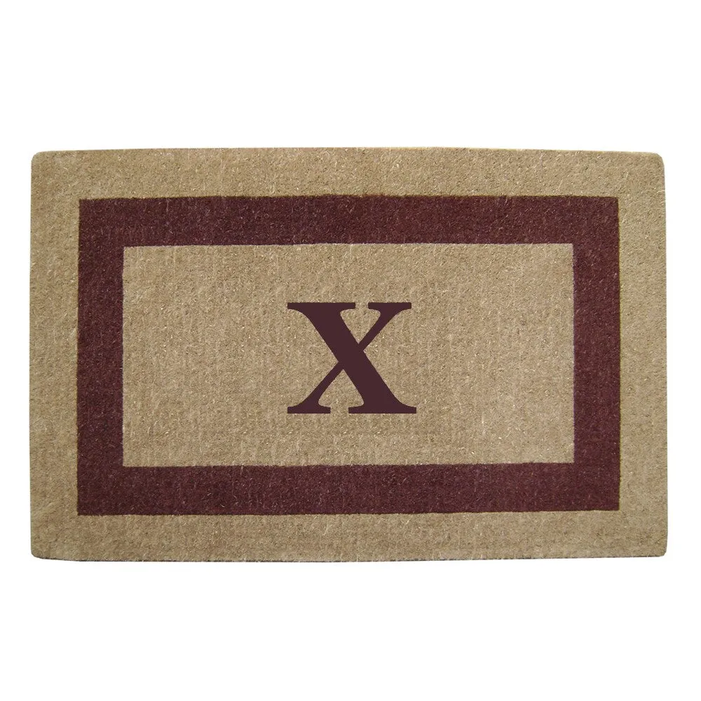 Heavy-duty Coir Single Brown Picture Frame Monogrammed Doormat