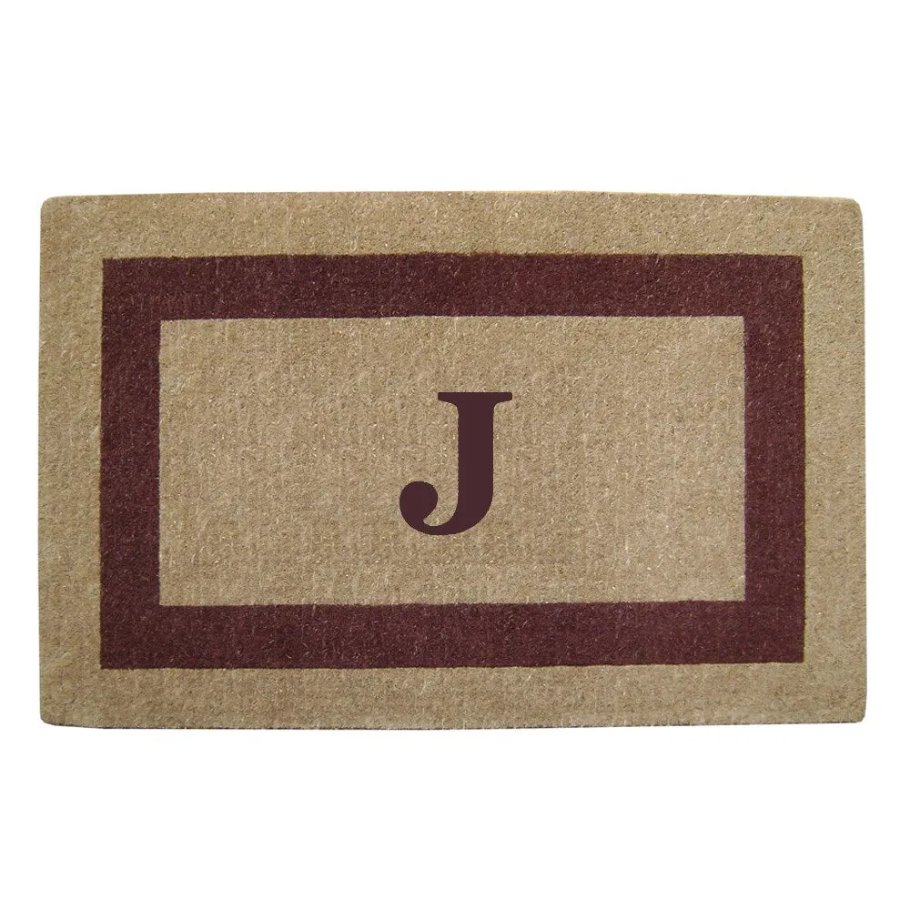 Heavy-duty Coir Single Brown Picture Frame Monogrammed Doormat