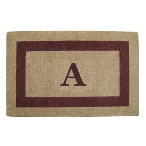 Heavy-duty Coir Single Brown Picture Frame Monogrammed Doormat