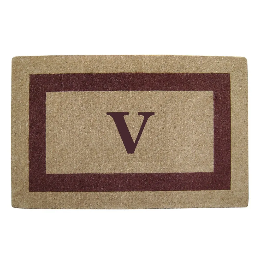 Heavy-duty Coir Single Brown Picture Frame Monogrammed Doormat