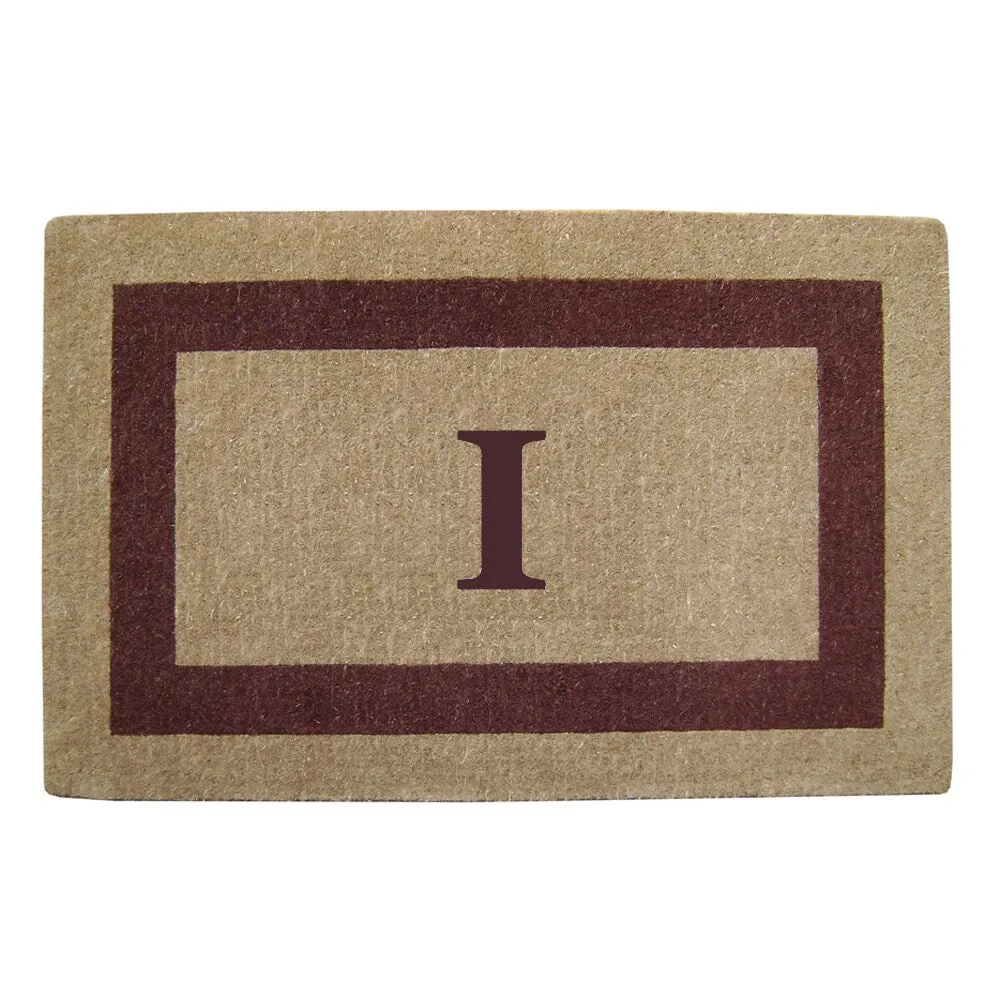 Heavy-duty Coir Single Brown Picture Frame Monogrammed Doormat