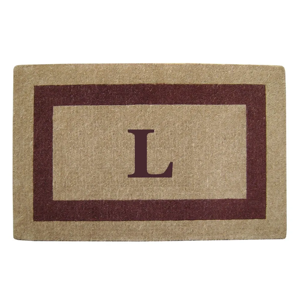 Heavy-duty Coir Single Brown Picture Frame Monogrammed Doormat