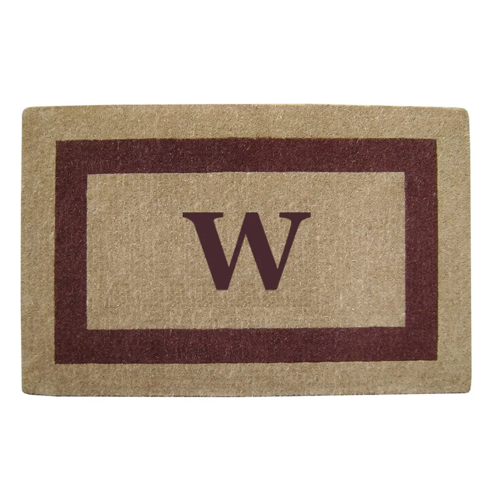 Heavy-duty Coir Single Brown Picture Frame Monogrammed Doormat