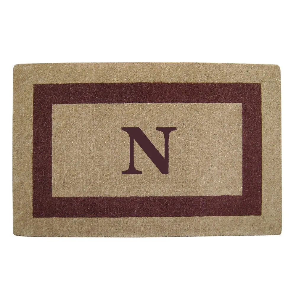 Heavy-duty Coir Single Brown Picture Frame Monogrammed Doormat