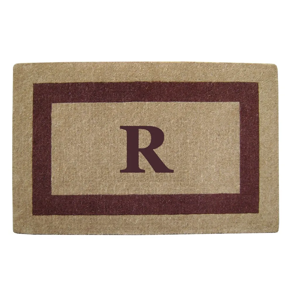 Heavy-duty Coir Single Brown Picture Frame Monogrammed Doormat