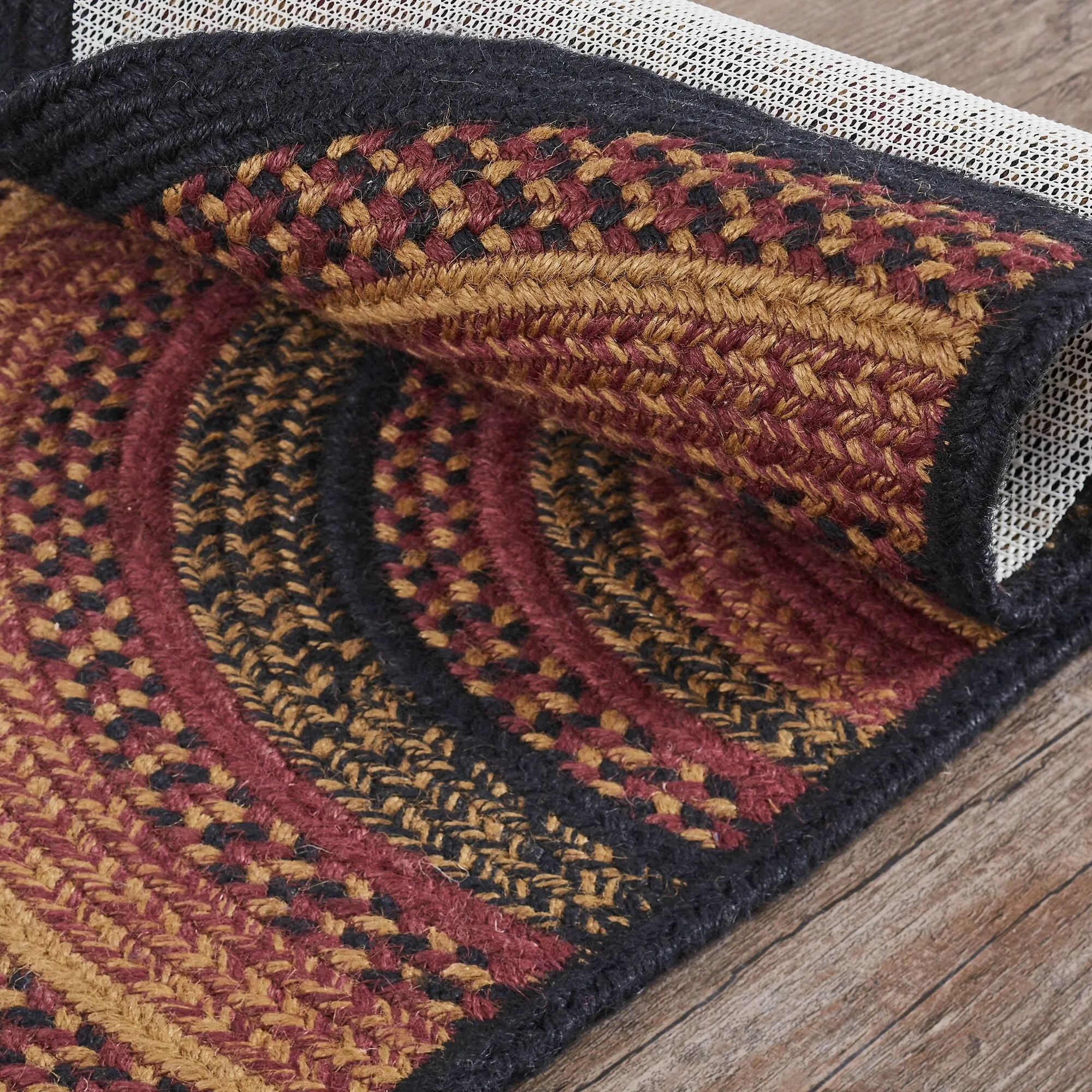 Heritage Farms Jute Rug Half Circle w/ Pad 16.5x33 - 3'6