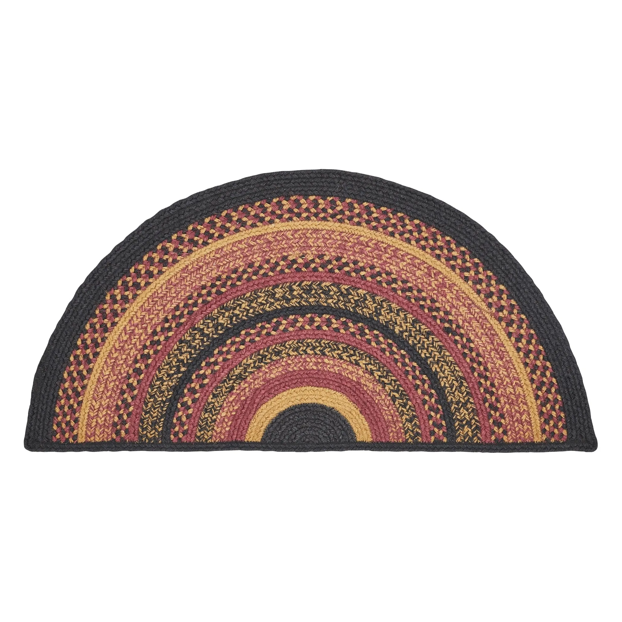 Heritage Farms Jute Rug Half Circle w/ Pad 16.5x33 - 3'6