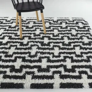 Hideki Modern Geometric Shag Area Rug