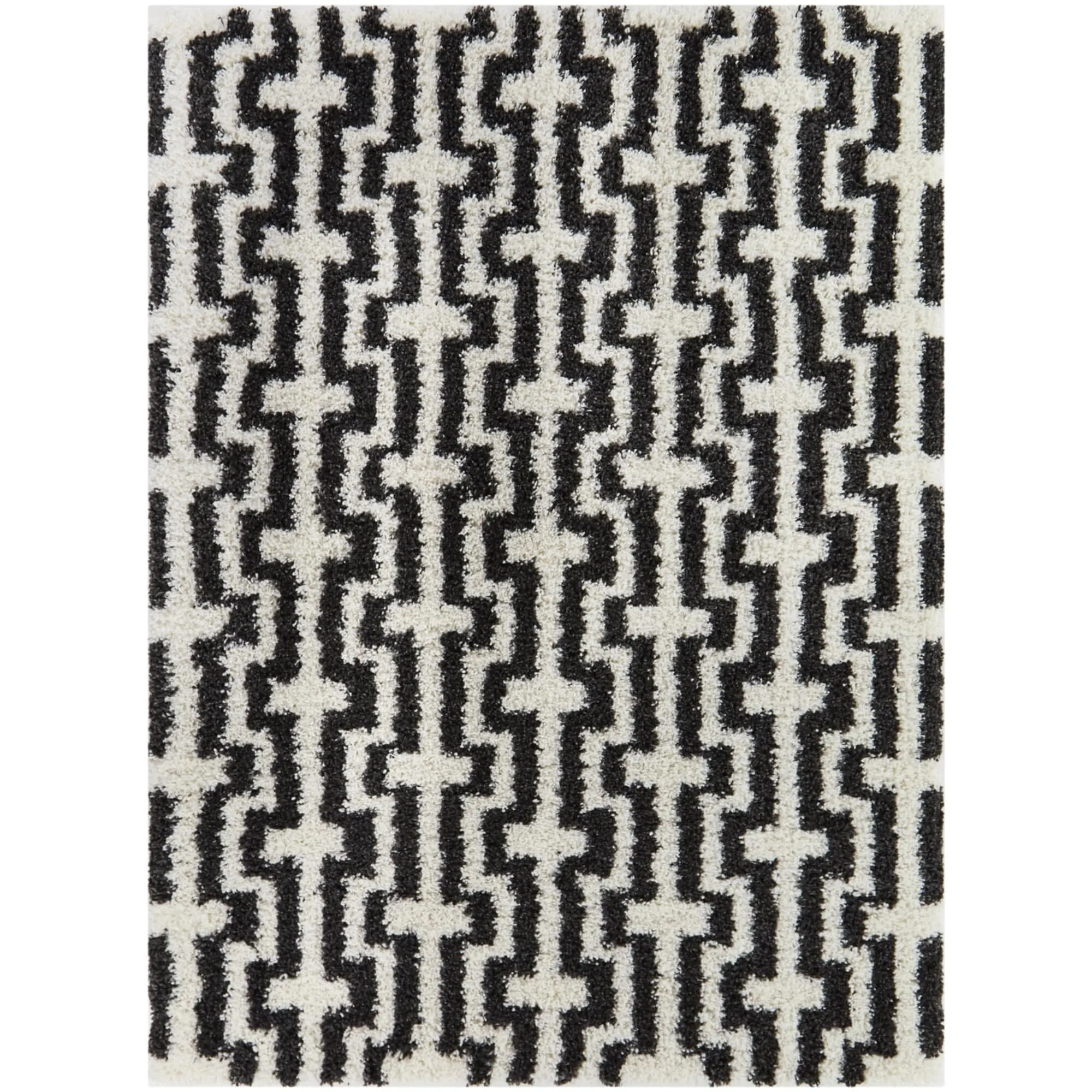 Hideki Modern Geometric Shag Area Rug