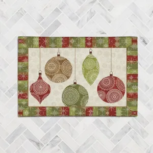 Holiday Ornaments Chenille Accent Rug