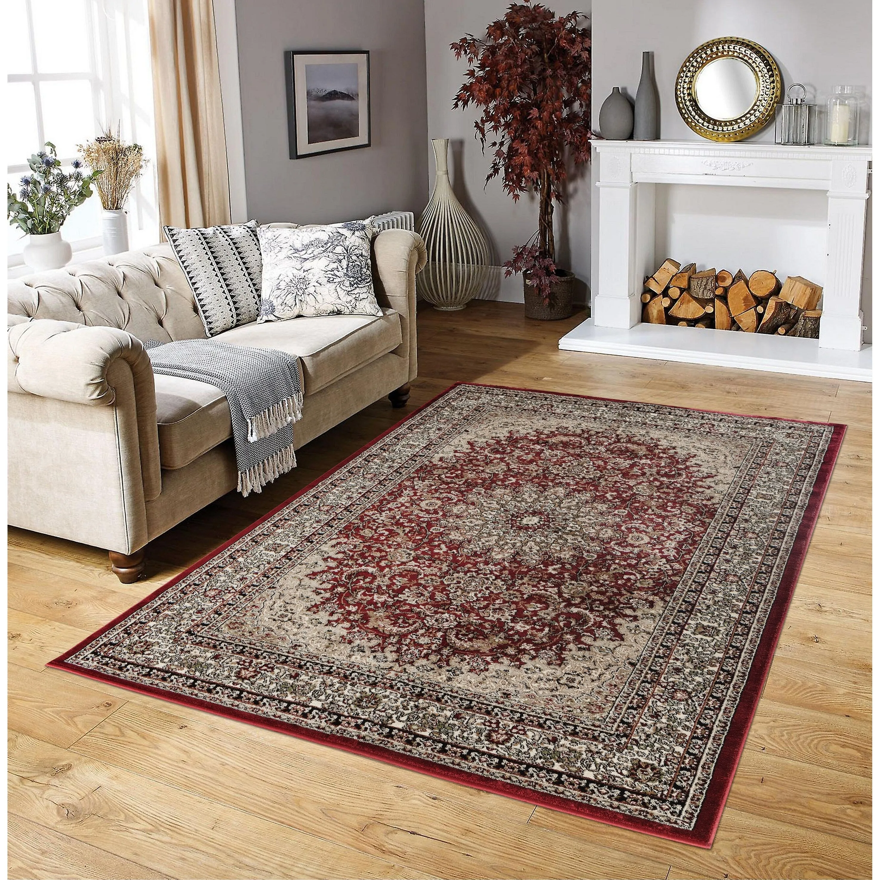 Hollywood Collection Floral Area Rug