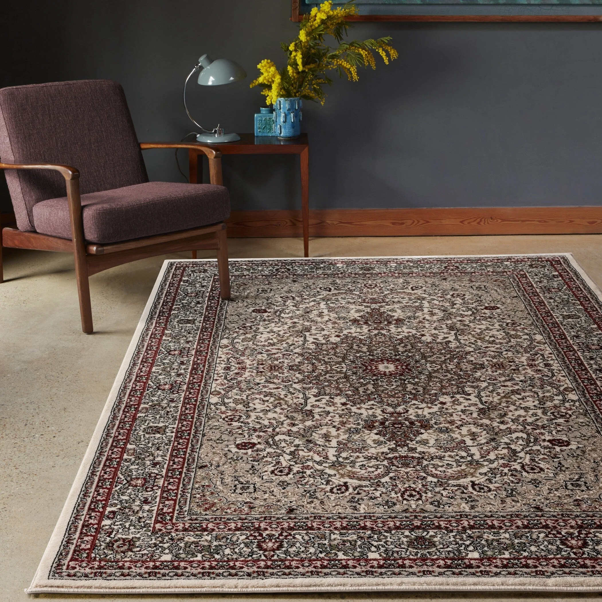 Hollywood Collection Floral Area Rug