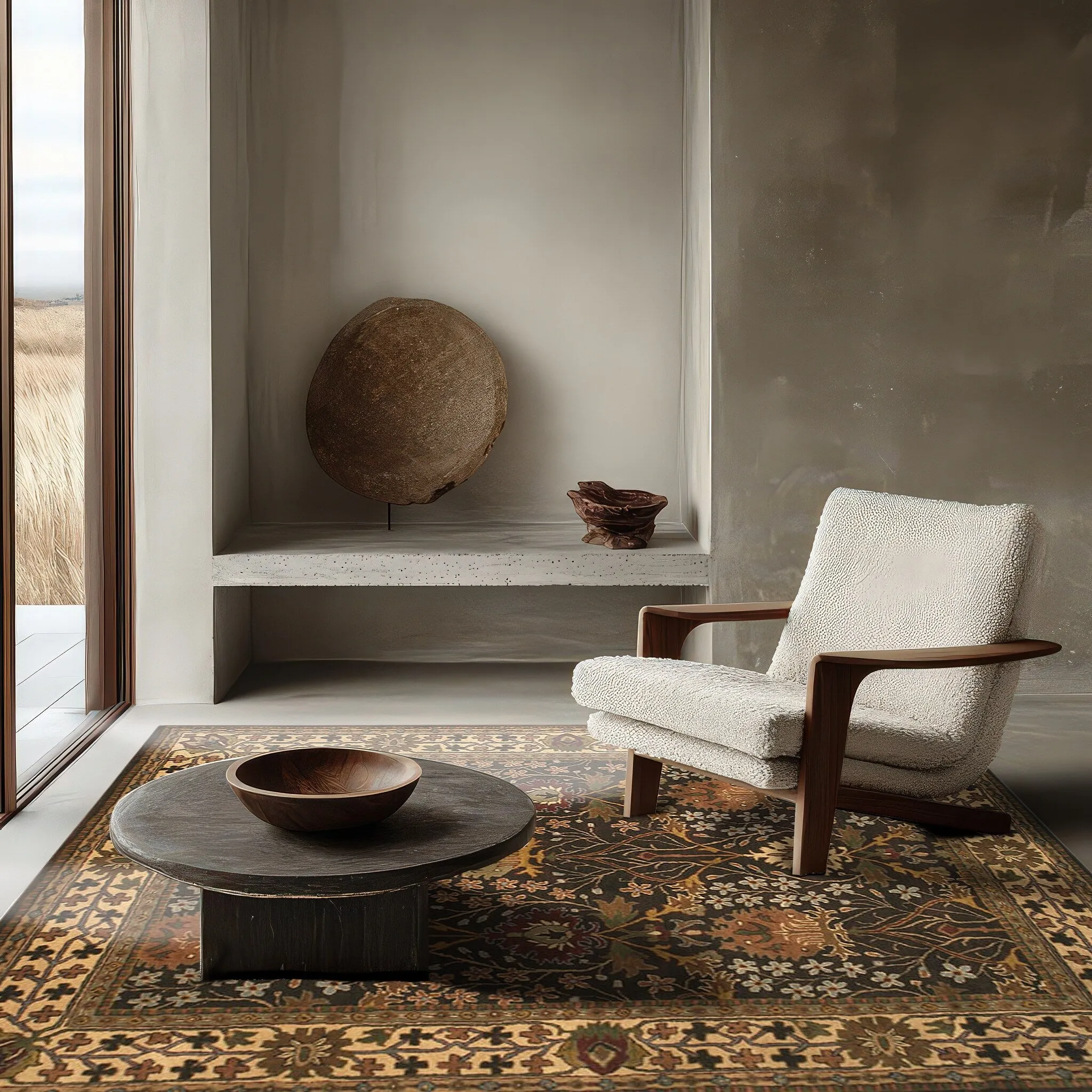 Home Decor Brown Hand-Tufted Wool Morris Rug by EORC Luxurious and Stylish Area Rug for Adding Warmth and Timeless Elegance