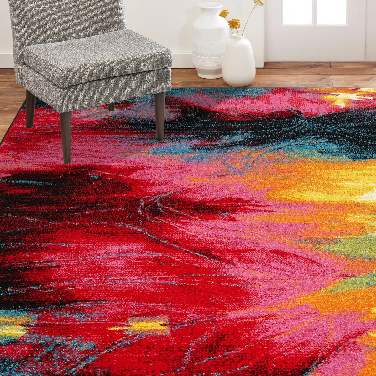 Home Dynamix Splash Mondrian Contemporary Abstract Area Rug
